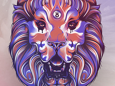 Pride blue fierce illustration lion red uk union vector white