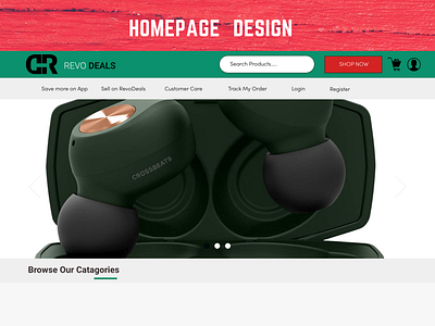 HOMEPAGE Web Design for an eCommerce Website