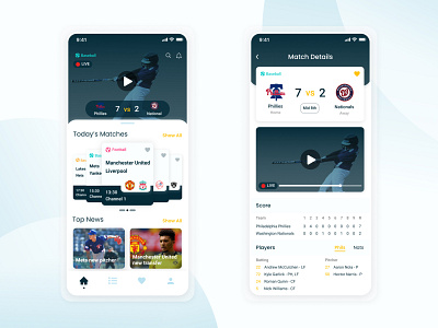 Sport Match Mobile Application app blue dark ui design ios matches mobile sport sports ui uiux uiuxdesign ux