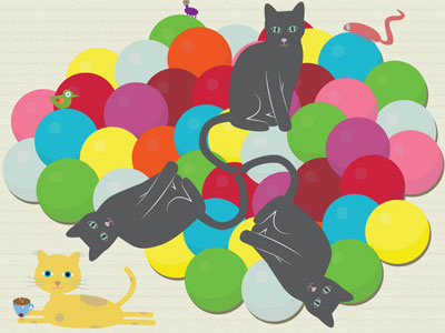 Kitty Gumballs cats colorful gumballs illustration illustrator kitty playful vector whimsical
