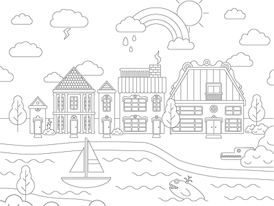 Town (WIP) houses illustration illustrator town vector