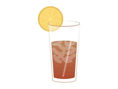 Iced Tea food glass illustration illustrator lemon tea vector