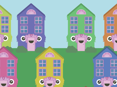 Happy Houses from The Big Count happy houses illustration illustrator vector