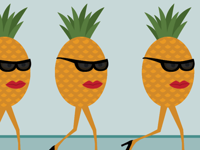 Posh Pineapples from The Big Count book illustration illustrator pineapples posh print vector