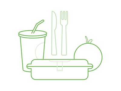 Benefits Illustration: Lunch benefits drink fork illustration illustrator knife lunch meal orange utensils