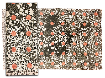 Topography / Polka Dot Towel black cotton drawing fabric linen polka dots tea towel topography white
