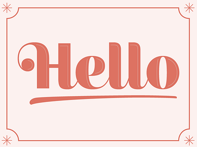 Hello Again hello swash typography vintage