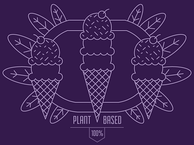 Ice Cream Packaging Idea ice cream plant based plants platter purple symmetric vegan violet