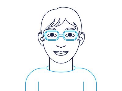 User blue illustration illustrator monochromatic outline user vector