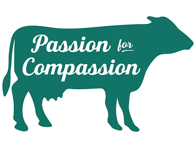 Passion for Compassion - Cow compassion cow illustration illustrator passion silhouette typography vector vegan vegetarian