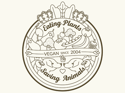 Eating Plants & Saving Animals animals illustration illustrator line drawing patch plants vector