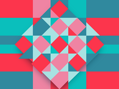 Getting geometric - take 3 geometric squares triangles woven