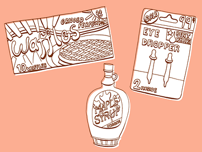 Getting the syrup in every square drawing hand drawn illustrator syrup waffles