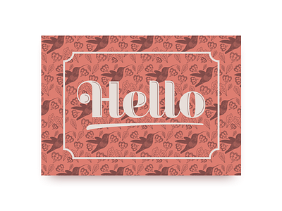 Hello (hummingbirds) birds card floral greeting card hello hummingbirds