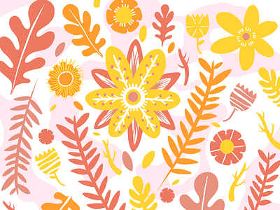 Flowers and leaves flowers illustration leaves shapes
