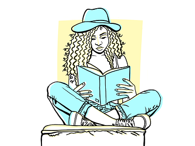 Just a person reading 🤷 book drawing illustration reading