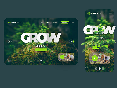 Grow Plant Mobile and Web UI Design adobe illustrator adobe photoshop adobe xd app app design art artist creative creative design design designer graphic design illustration inspiration mockup uidesign uiux uiuxdesign uxdesign wireframe