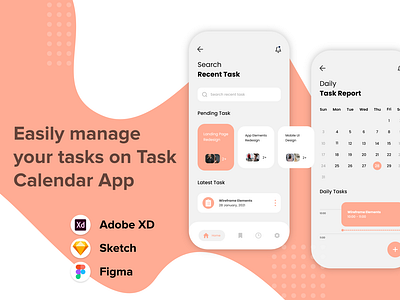 Task Calendar Mobile UI Design