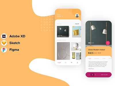 Modern Lamp Mobile UI Design