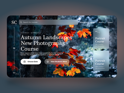 Photography Courses Web UI Design