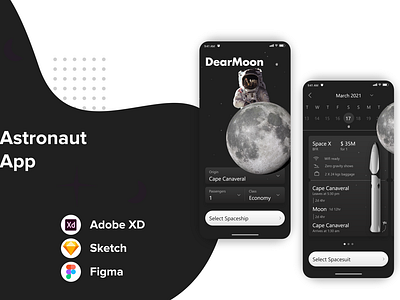 Astronaut Mobile App UI Design