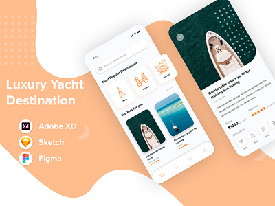 Luxury Yacht Mobile App UI Design