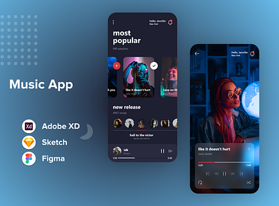 Music Mobile App UI Design adobe xd app app design art creative design graphic design illustration inspiration mobile app mobile app design mobile application mobile design mobile ui ui uiux uiux designer uiuxdesign uiuxdesigner uxdesign