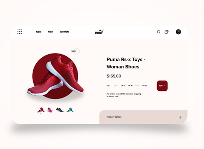 Puma Shoe Web UI Design adobe xd app app design art creative design graphic design illustration inspiration ui uiux uiux designer uiuxdesign uiuxdesigner uxdesign web app web ui web ui design web ui kit web uiux