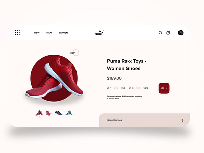 Puma Shoe Web UI Design