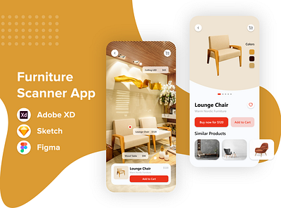 Furniture Scanner Mobile UI Design adobe xd app app design art creative design graphic design illustration inspiration mobile app mobile design mobile ui mobile uiux ui ui design uiux uiux designer uiuxdesign uiuxdesigner uxdesign