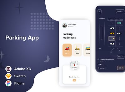 Parking Mobile App UI Design adobe xd app app design art creative design graphic design illustration inspiration mobile app mobile design mobile ui mobile ui design mobile ui ux ui uiux uiux designer uiuxdesign uiuxdesigner uxdesign