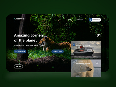 Animal Planet Web UI Design