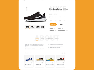 Nike Shoes Web UI Design