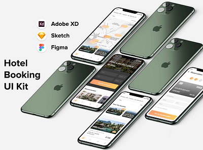 Hotel Booking Mobile UI Kit app app design art branding design graphic design illustration inspiration logo mobileappdesign mobiledesign mobileui mobileuikit ui uidesign uiux uiuxdesign uxdesign