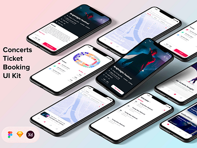 Concerts Ticket Booking Mobile UI Kit
