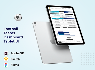 Football Dashboard Tablet UI Design app app design art branding design graphic design illustration inspiration logo mobileui mobileuiux mobileuiuxdesign mobileux tabletui tabletuidesign ui uidesign uiux uiuxdesign uxdesign