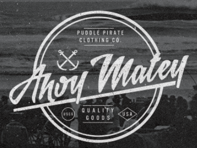 Ahoy Matey 2 ahoy america anchors black clothing logo matey pirate sailor script shirt texture tshirt type usa white
