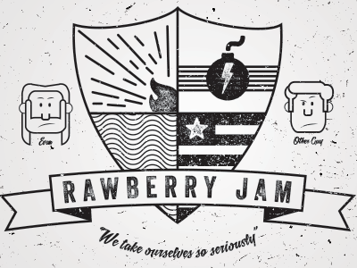 CrestBerry Jam banner bomb cartoon crest fire flag lines monoline portrait rawberry veneer