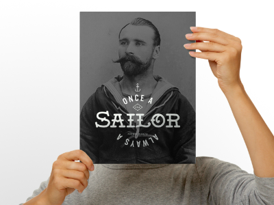 Sailer Larry black context design person poster typography white