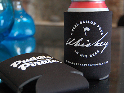 A real sailor... beer black flag koozie puddle pirate whiskey