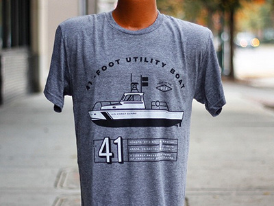 41' UTB 41 boat brand clothing coast guard military photo puddle pirate shirt usa