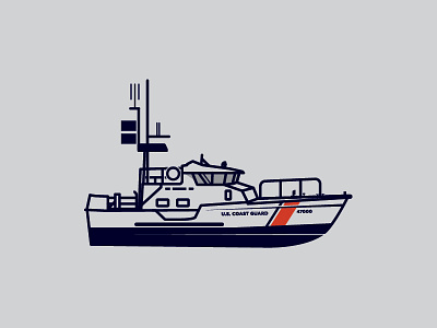 47' 47 boat coast guard illustration military nautical self righting service uscg water