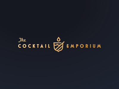 Cocktail Emporium barware cocktail emporium logo mid century shield