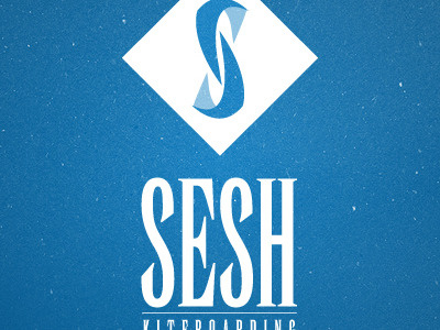 Sesh Kiteboarding blue diamond identity kiteboard logo s sesh typography water white