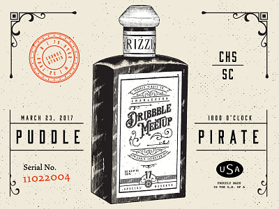 Dribbble Meetup | CHS brand charleston clothing dribbble meetup poster presentation puddle pirate south carolina talk