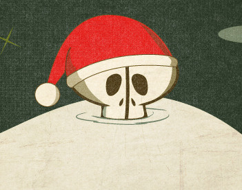 Tis the season christmas design logo puddle pirate skull snow texture xmas