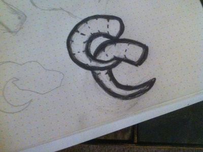 'C'harleston 'C'hargers horns logo pencil ram sketch