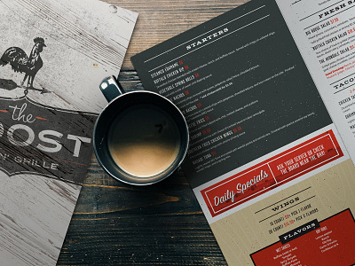 Roost Menu coffee menu print restaurant roost type