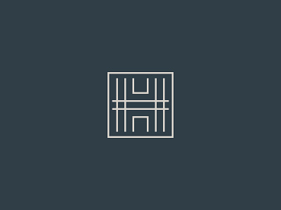 Handwerker brand furniture h lines logo monoline square type