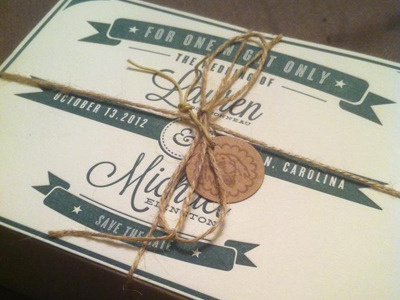 STD's... no wait.. Save The Dates cream green letter pressed save the dates typography